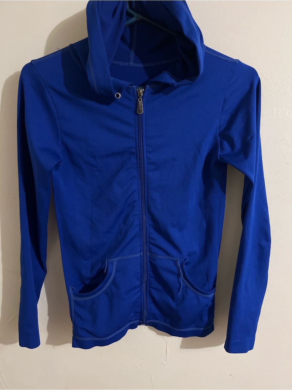 Blue Hooded Swim Jacket - Lightweight Zip-Up